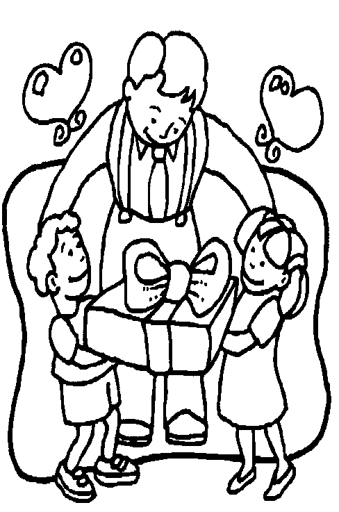 Colorear dibujo pap e hijos