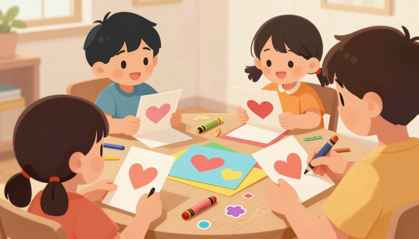 Tarjetas de gratitud con corazones
