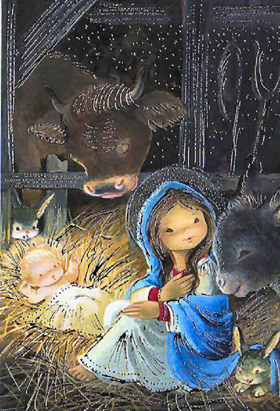 Pesebres ilustraciones navidad