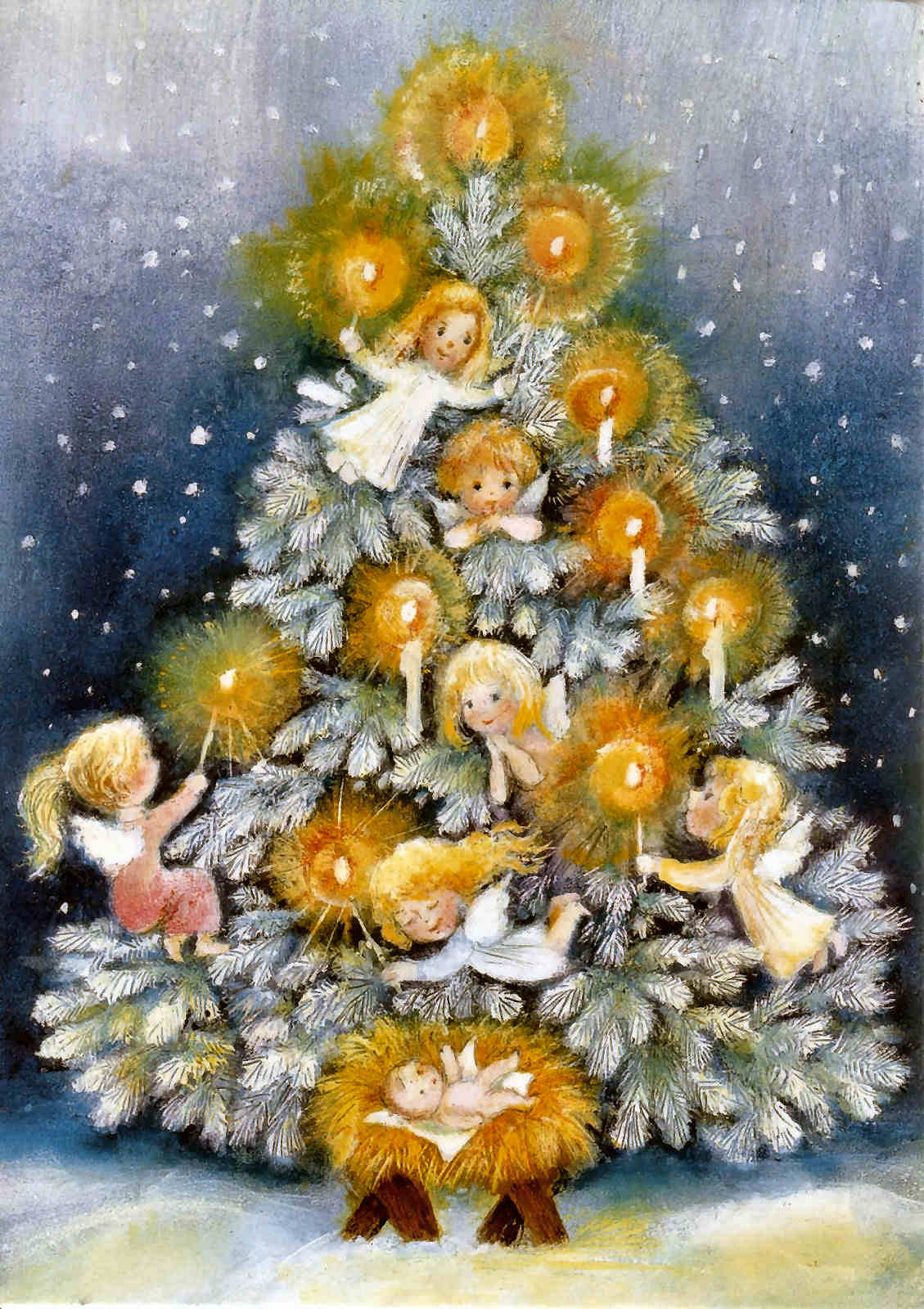 Pesebres ilustraciones navidad