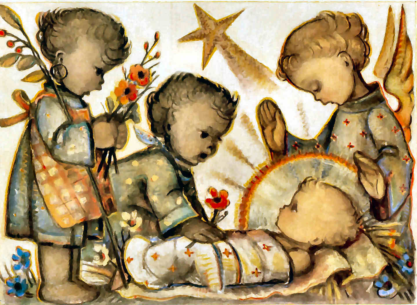 Pesebres ilustraciones navidad