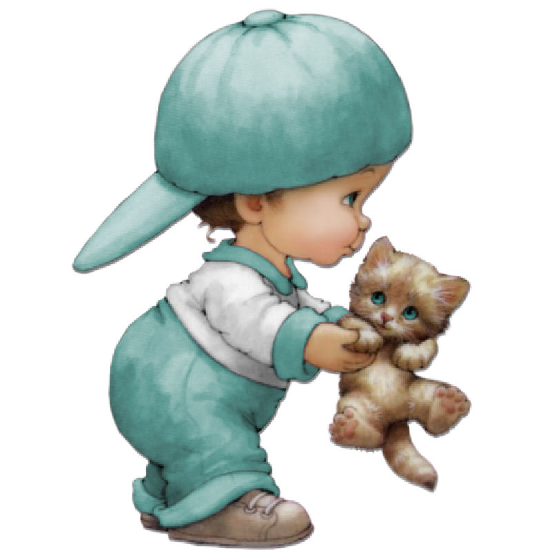 Boy with kitten