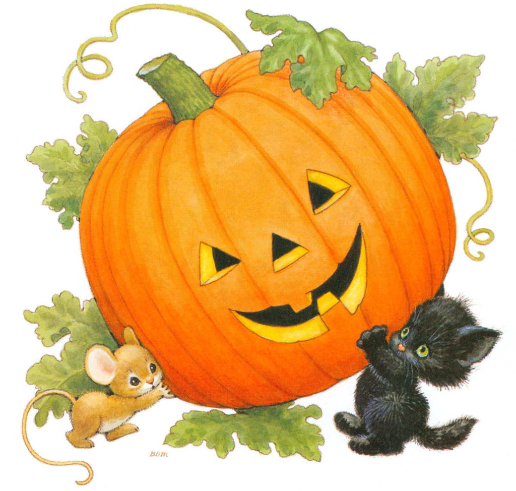 BDMHalloweenMouseandkittenpushingpumpkinmm x