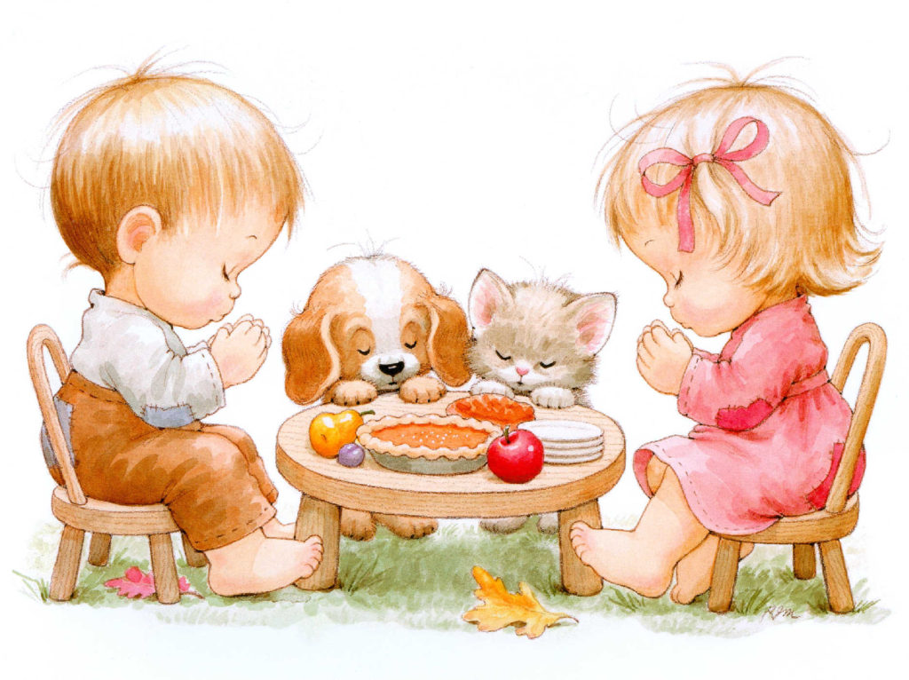 RMThanksgivingChildrenprayingwithpuppyandkittenmm x