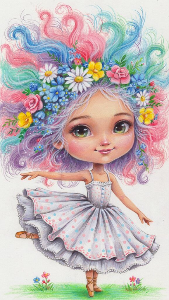 🩰 Bailarina – Arcoiris Blanco
