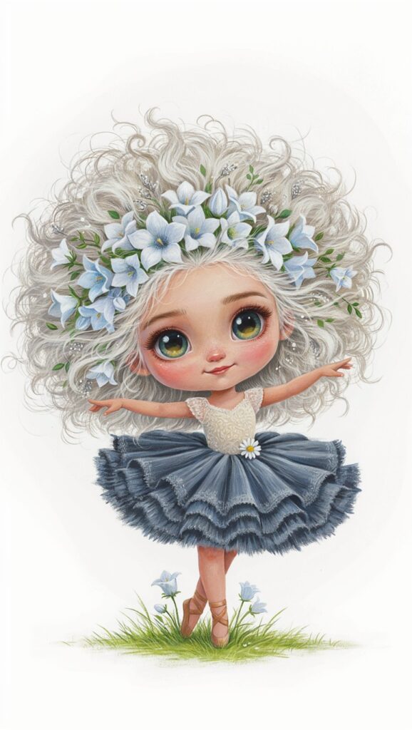 🩰 Bailarina – Platino Azul