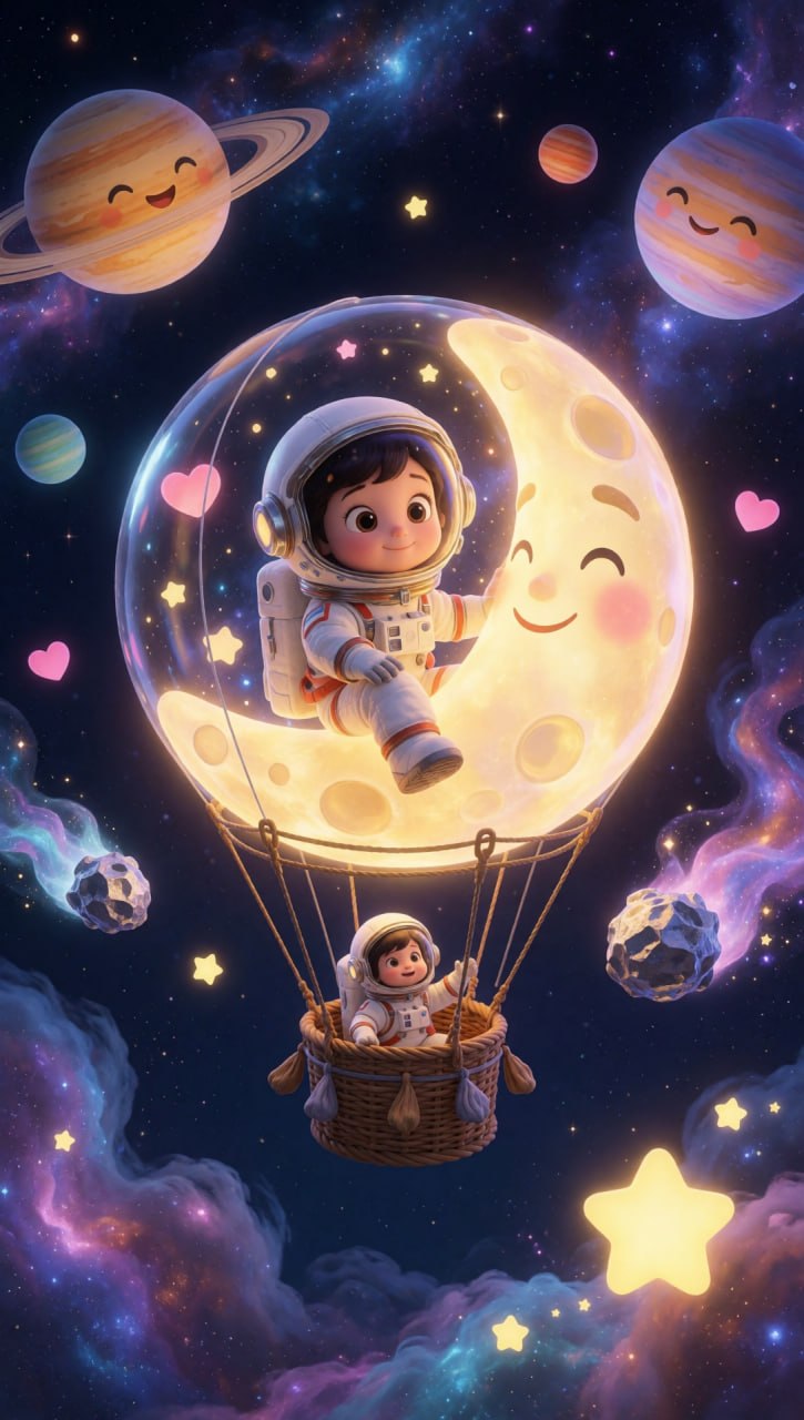 Globo aerostático de luna feliz