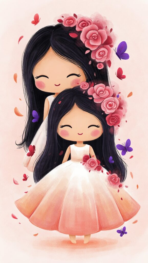 🌸 Chibi Nikki – Morocha Rosas