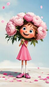 Animación whisimcal — la niña del ramo de peonías