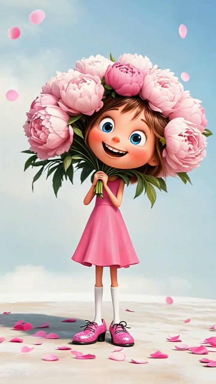 Animación whisimcal — la niña del ramo de peonías
