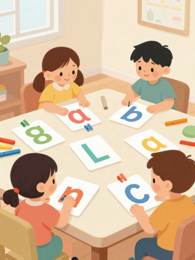 Búsqueda de letras con pinzas de colores