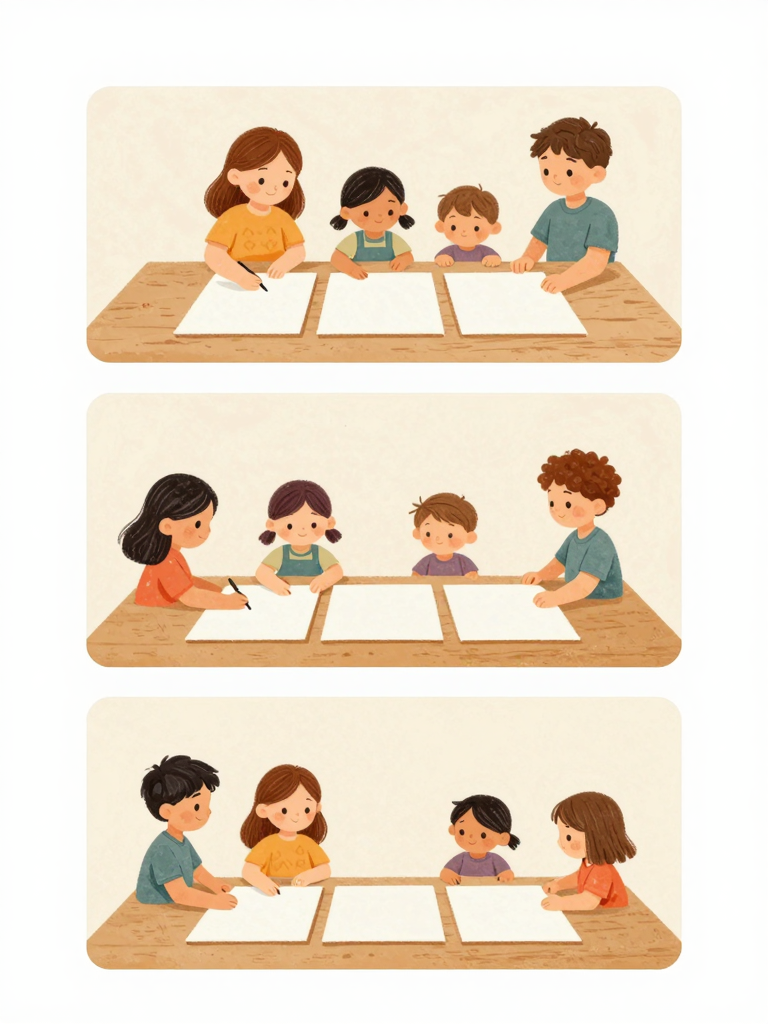 Cuento en secuencia con tres escenas