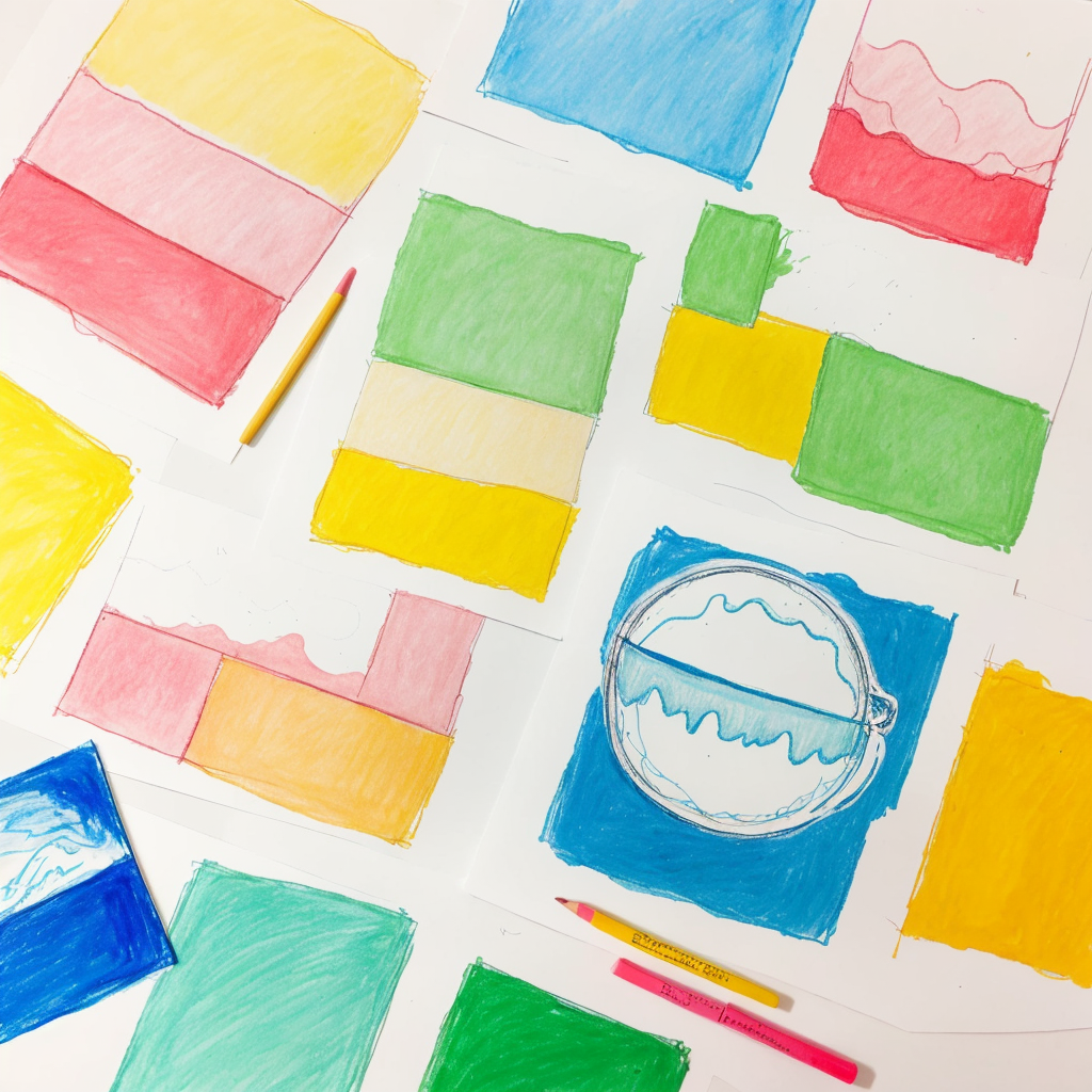 Laboratorio de colores con agua