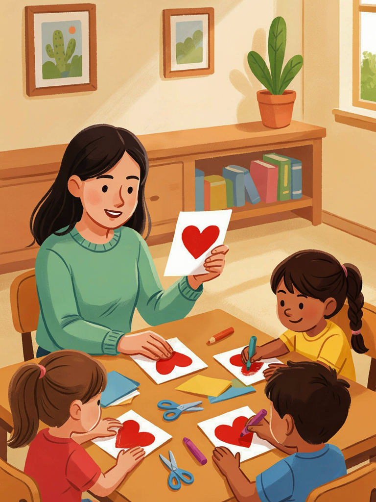 Tarjetas de gratitud con corazones