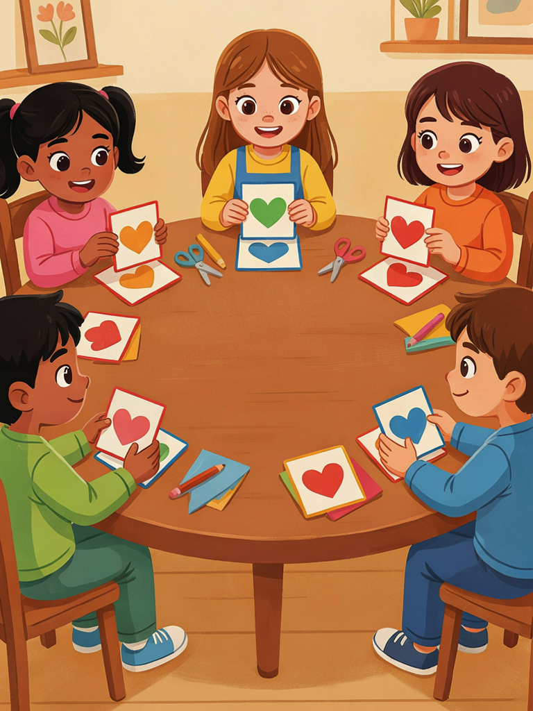 Tarjetas de gratitud con corazones