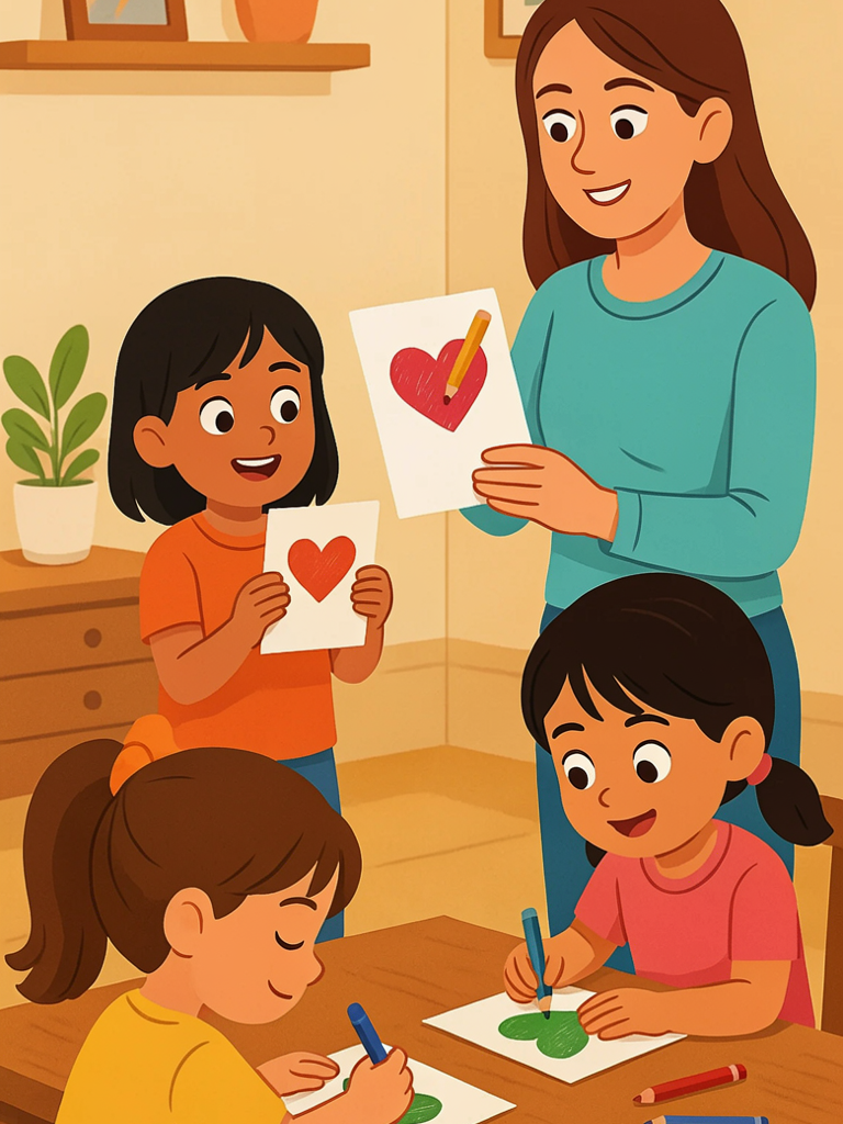 Tarjetas de gratitud con corazones