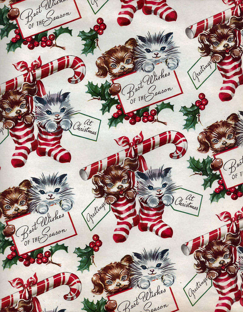 Vintage Papeles Navideños Estampados