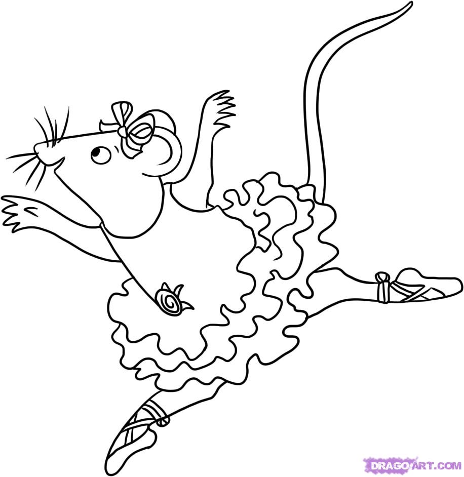 how to draw angelina ballerina step