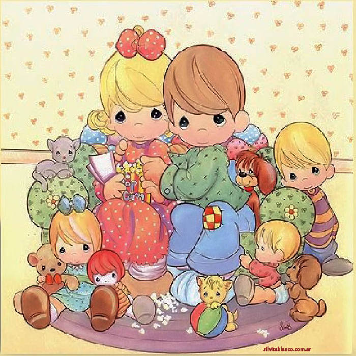 La Familia Precious Moments Imágenes para diseño XL | Tarjetas Cards | art collection Art Illustration