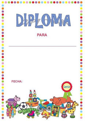 Diplomas Distinciones para Escuela Jardín Infantes