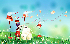 Children art illustration of cartoonland a