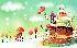Children art illustration of cartoonland a