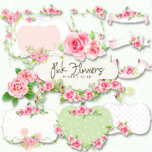 Kits vintages de rosas flores etiquetas para diseño en PNG