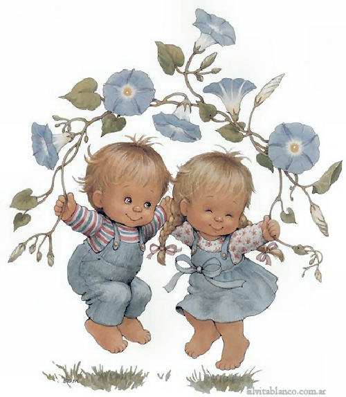 childrenjumpingwithflowers