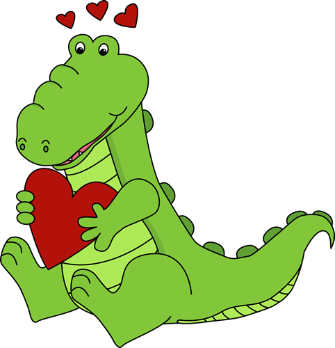 alligator valentines day love clip art