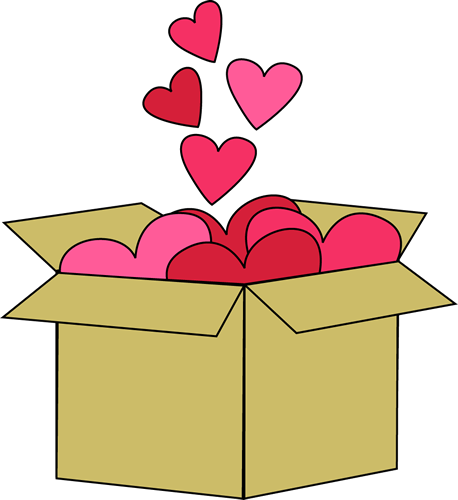 box of valentine hearts