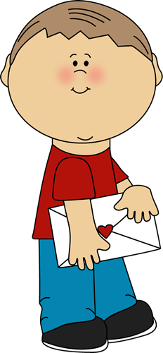 boy with valentines day card