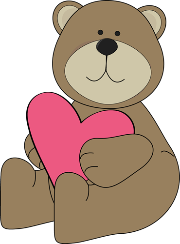 brown bear heart valentine clip art