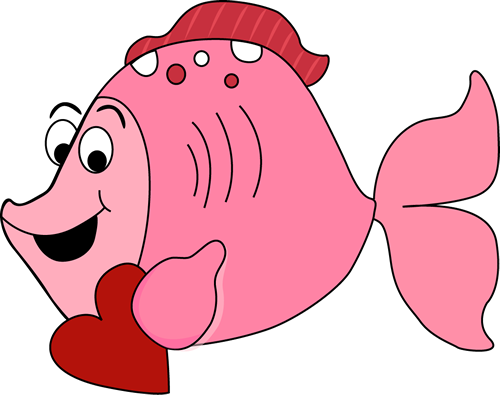 cartoon valentines day fish