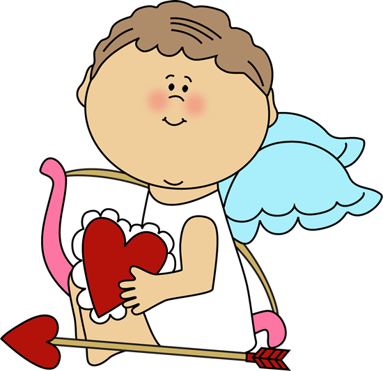 cupid holding valentine heart