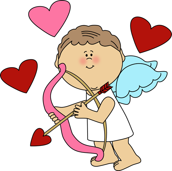 cupid with hearts