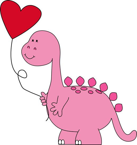dinosaur valentine balloon clip art