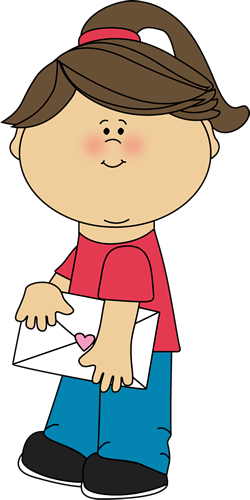 girl with valentines day card