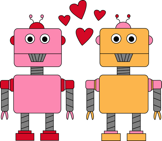 robots love valentine clipart