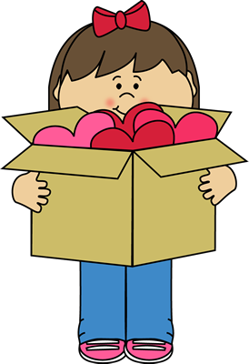 valentine clip art girl with hearts