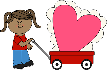 valentine clip art kid pulling big valentine