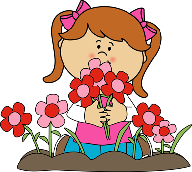 valentines day flowers clip art girl picking flowers