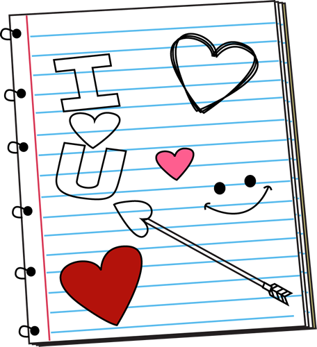 valentines day notebook scribbles