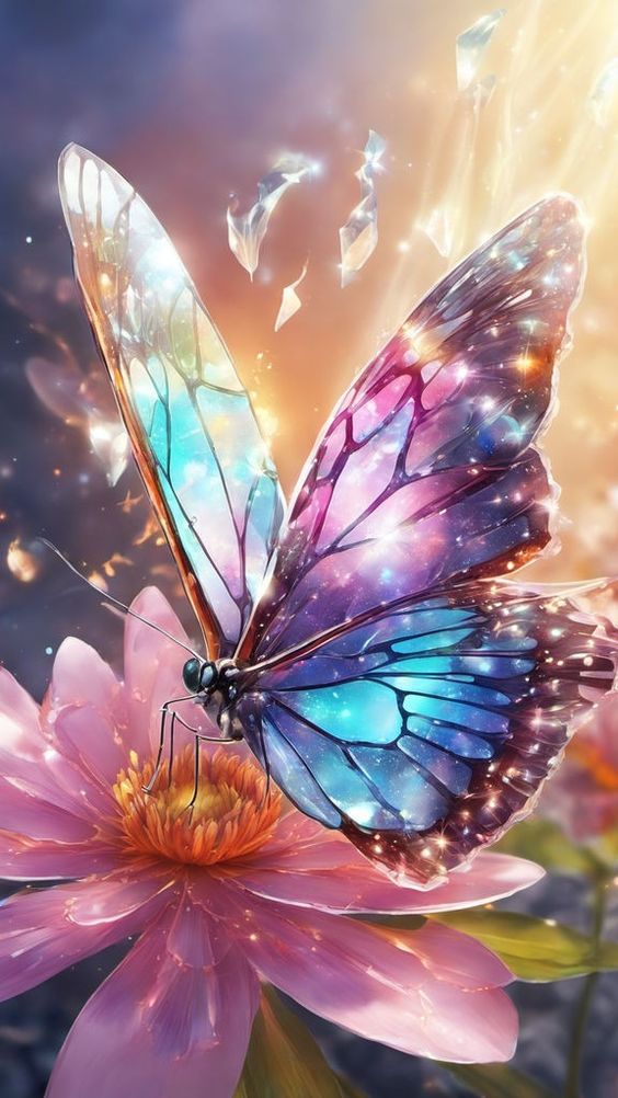 Mariposa y libélulas