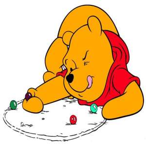 pooh jugando bolitas