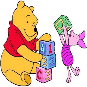 pooh piglet brincando com dados